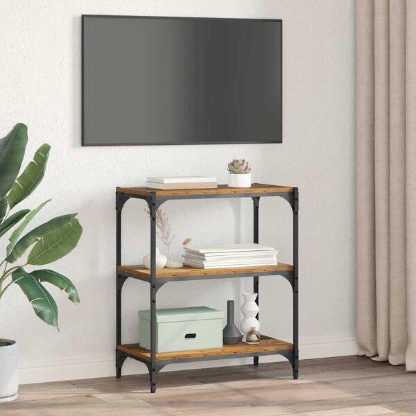 Könyvespolc Régi fa 60 x 33 x 70,5 cm Műszaki fa és vas