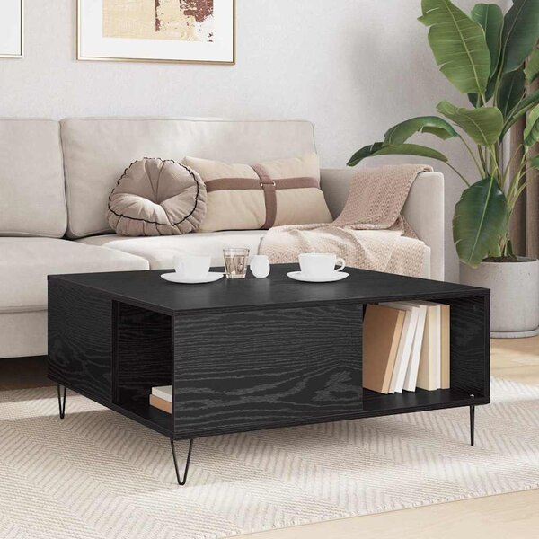 Dohányzóasztal Fekete tölgy 80 x 80 x 36,5 cm Faanyag