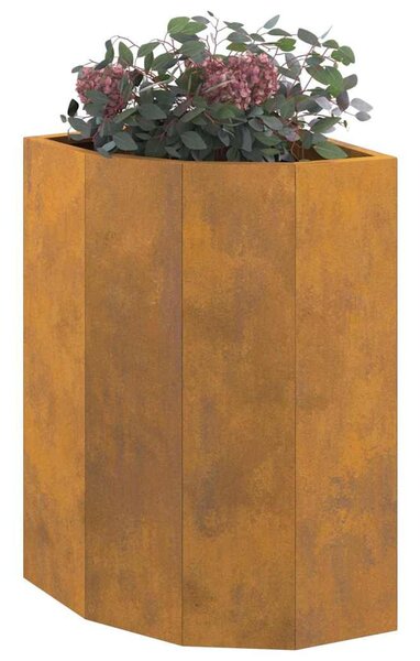 Sarok Virágtartó Rozsdás 30 x 30 x 50 cm időjárásálló acél