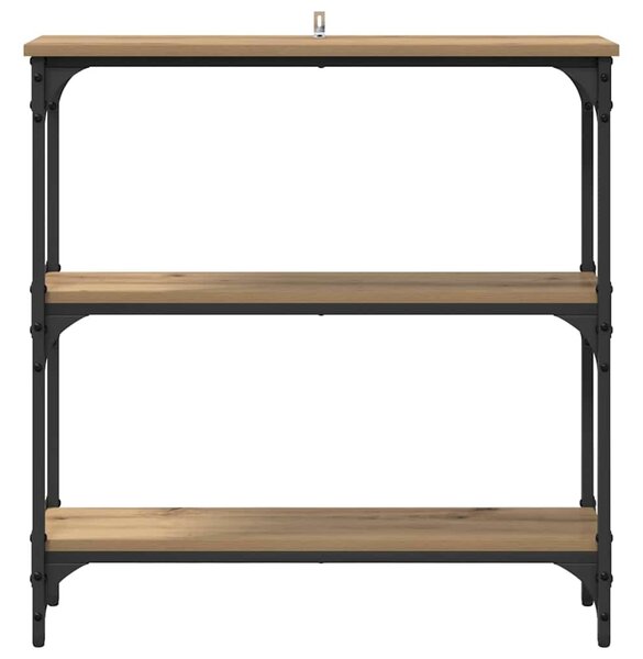 Konzolasztal polcokkal Artisan tölgy 75 x 22,5 x 75 cm Faanyag