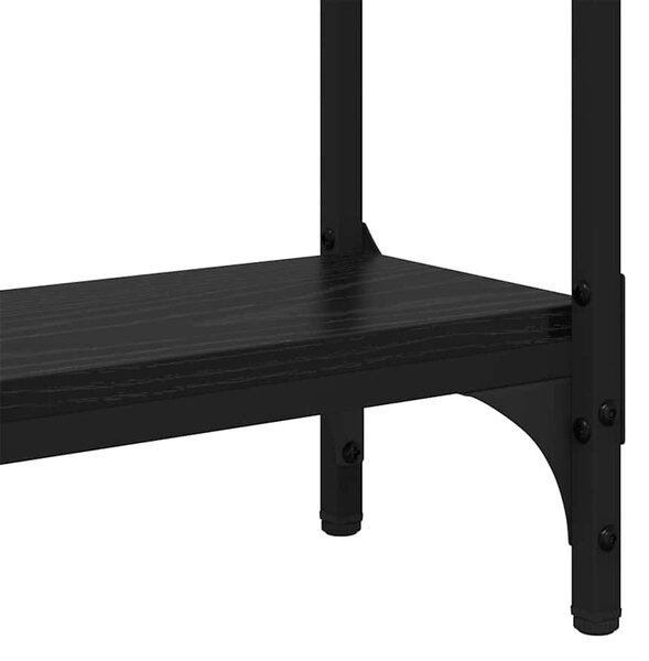 Konzolasztal polcokkal Fekete tölgy 102 x 23 x 15,5 cm Faanyag
