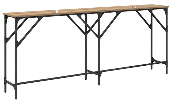 Konzolasztal kézműves tölgy 180 x 29 x 75 cm Faanyag