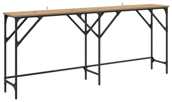Konzolasztal kézműves tölgy 180 x 29 x 75 cm Faanyag