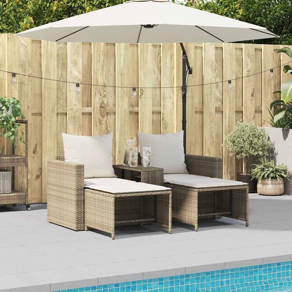 VidaXL 5 részes polyrattan kerti kanapé garnitúra párnákkal stackable