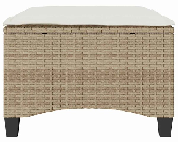VidaXL 2 db bézs polirattan kerti székek párnákkal 55x55x36 cm