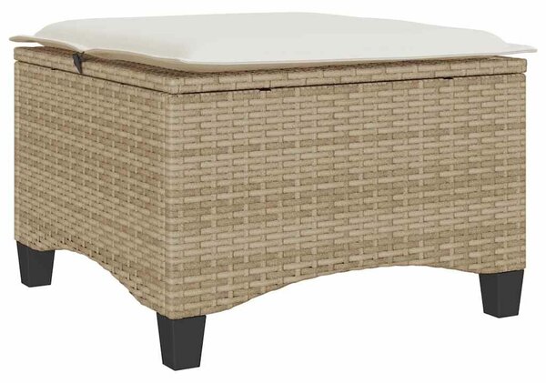 VidaXL 2 db bézs polirattan kerti székek párnákkal 55x55x36 cm