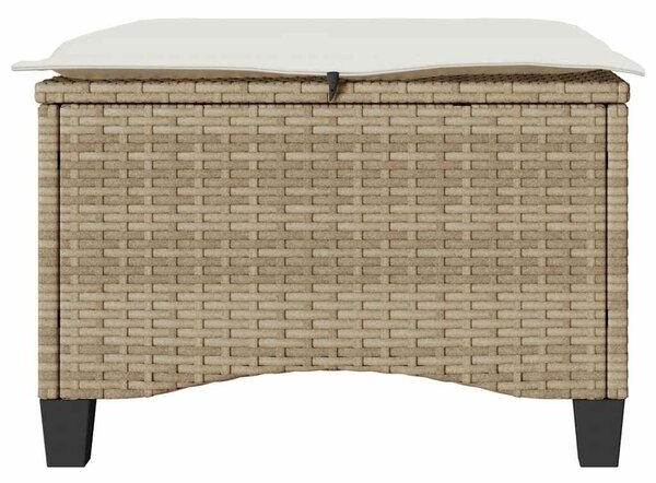 VidaXL 2 db bézs polirattan kerti székek párnákkal 55x55x36 cm