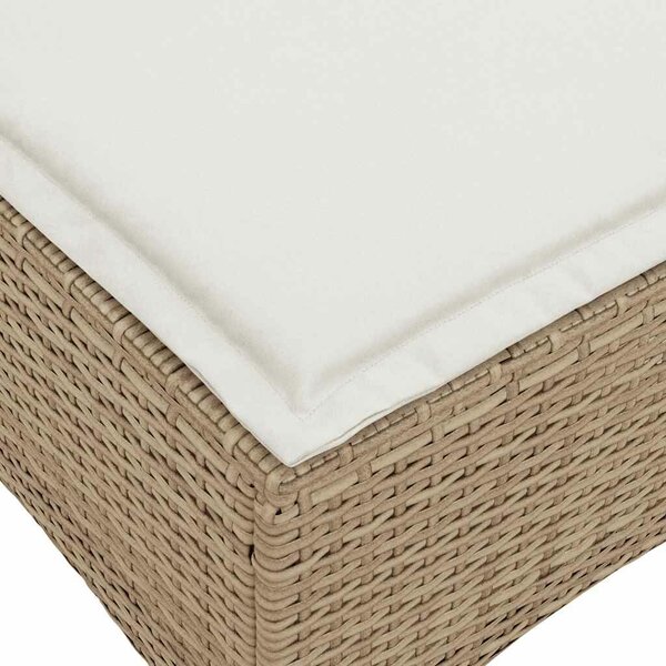 VidaXL 2 db bézs polirattan kerti székek párnákkal 55x55x36 cm