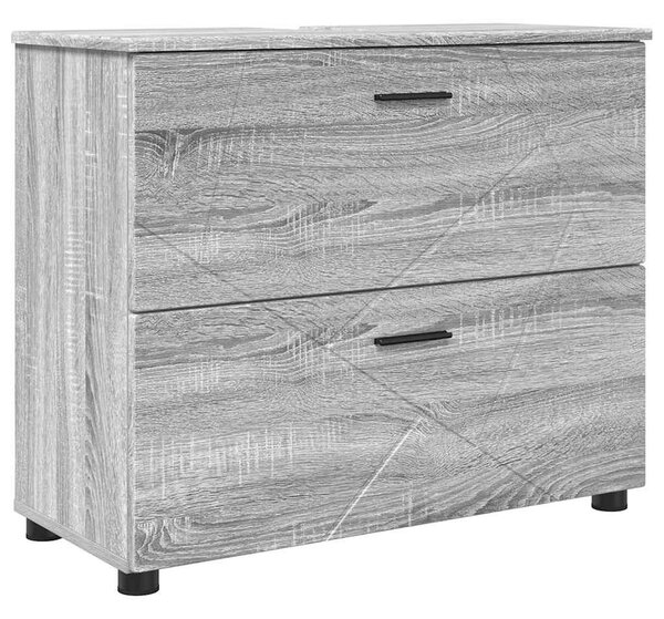 Fürdőszoba bútor szett 2 db Szürke Sonoma 76,5 x 35 x 64 cm