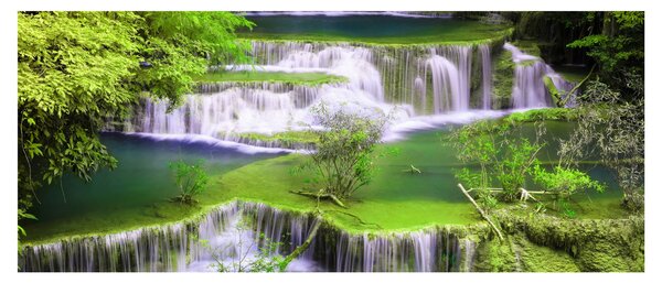 Kép - Huay Mae Khamin vízesések, Kanchanaburi, Thaiföld (120x50 cm)