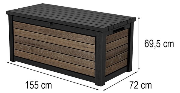 Decocoat műanyag kerti láda 630 L