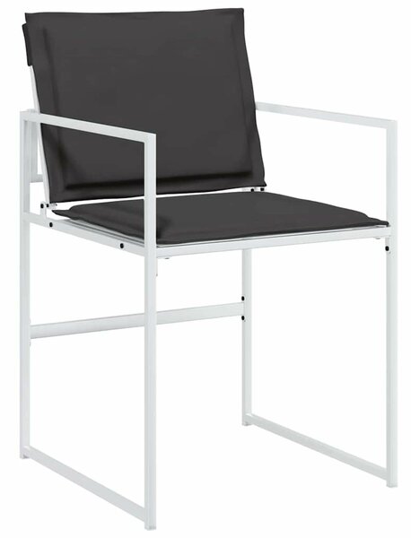 VidaXL Kert étkező szett 5 pcs Fehér 140 x 70 x 73 cm Textilén és acél