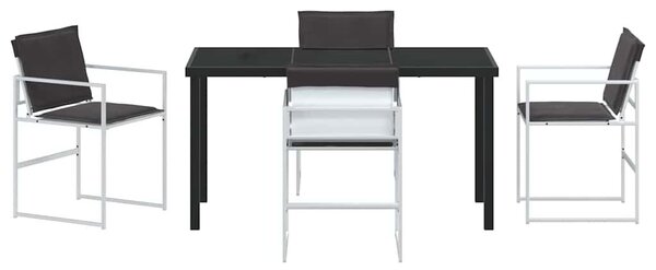 VidaXL Kert étkező szett 5 pcs Fehér 140 x 70 x 73 cm Textilén és acél