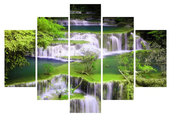 Kép - Huay Mae Khamin vízesések, Kanchanaburi, Thaiföld (150x105 cm)