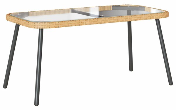 VidaXL Kerti Kanapé Szett 2 pcs Természetes polirattan