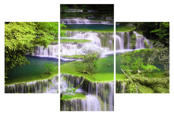 Kép - Huay Mae Khamin vízesések, Kanchanaburi, Thaiföld (90x60 cm)