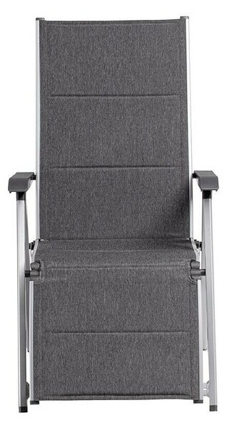 KETTLER BASIC PLUS PADDED relaxációs, dönthető alumínium kerti szék – ezüst / antracit