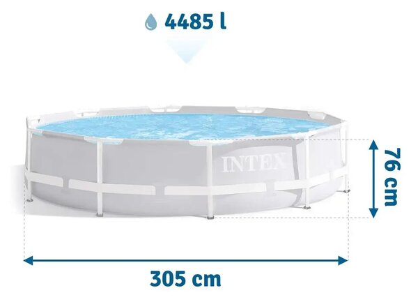 Intex Prism Frame 26702NP fémkeretes medence, 305x76 cm, 4500 liter, szűrőszivattyúval