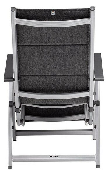 KETTLER BASIC PLUS PADDED relaxációs, dönthető alumínium kerti szék – ezüst / antracit