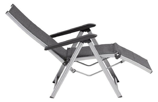 KETTLER BASIC PLUS PADDED relaxációs, dönthető alumínium kerti szék – ezüst / antracit