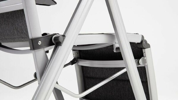 KETTLER BASIC PLUS PADDED relaxációs, dönthető alumínium kerti szék – ezüst / antracit