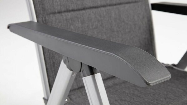KETTLER BASIC PLUS PADDED relaxációs, dönthető alumínium kerti szék – ezüst / antracit