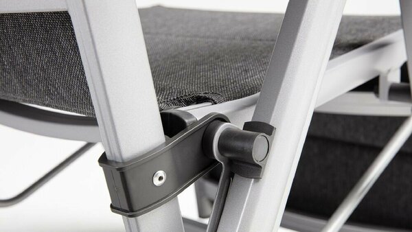 KETTLER BASIC PLUS PADDED relaxációs, dönthető alumínium kerti szék – ezüst / antracit