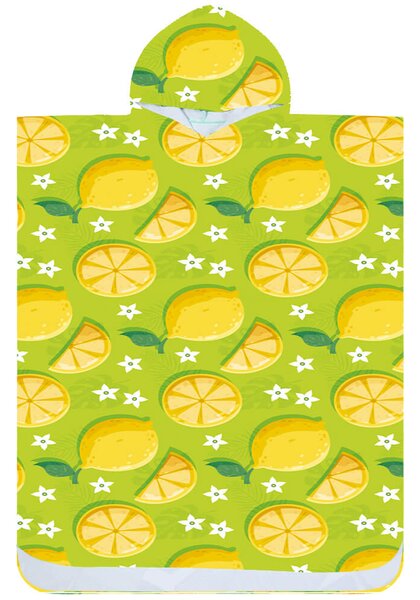 Strandkészlet LEMONS – Fürdőlepedő 100×180 cm és poncsó 80×145 cm, zöld