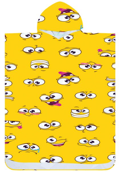 Poncsó törölköző SMILE sárga 80×145 cm