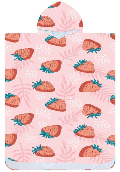 Poncsó törölköző STRAWBERRIES rózsaszín 80×145 cm