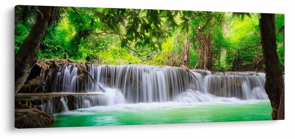 Kép egy vízesésről Kanchanaburiban, Thaiföldön (120x50 cm)