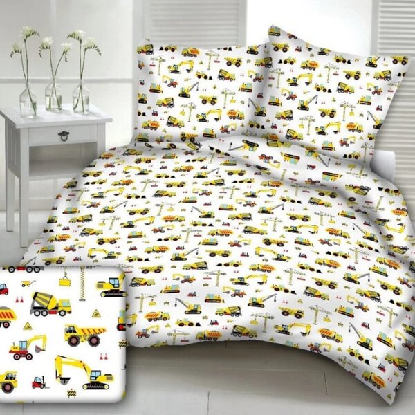 Építőipari gépek pamut ágyneműhuzat TiaHome - Detský set 130x90cm + 65x45cm