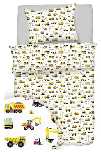 Építőipari gépek pamut ágyneműhuzat TiaHome - Detský set 130x90cm + 65x45cm