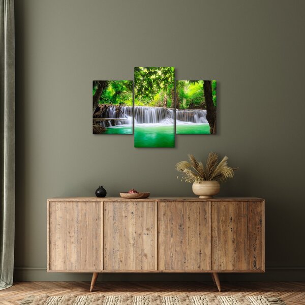 Kép egy vízesésről Kanchanaburiban, Thaiföldön (90x60 cm)