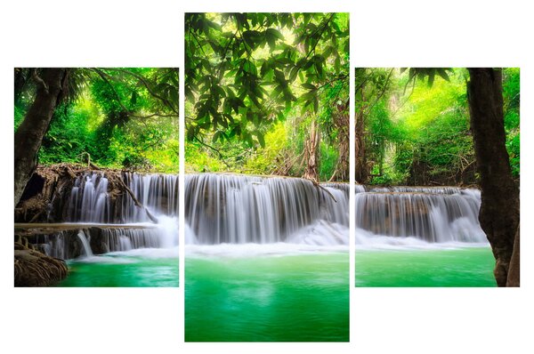Kép egy vízesésről Kanchanaburiban, Thaiföldön (90x60 cm)