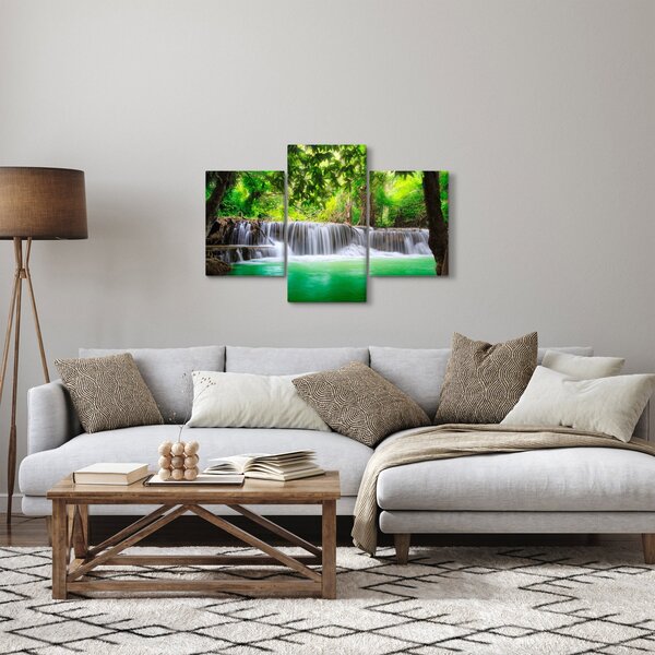 Kép egy vízesésről Kanchanaburiban, Thaiföldön (90x60 cm)