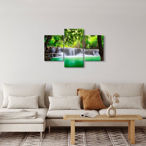 Kép egy vízesésről Kanchanaburiban, Thaiföldön (90x60 cm)