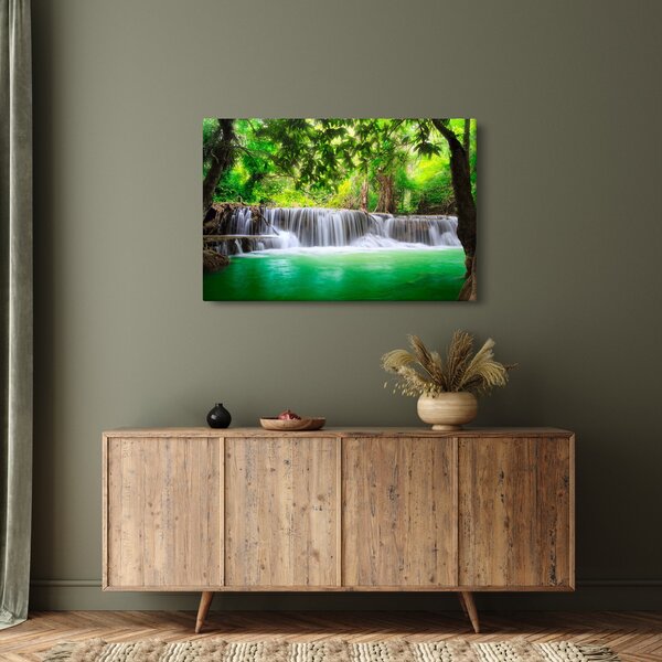 Kép egy vízesésről Kanchanaburiban, Thaiföldön (90x60 cm)