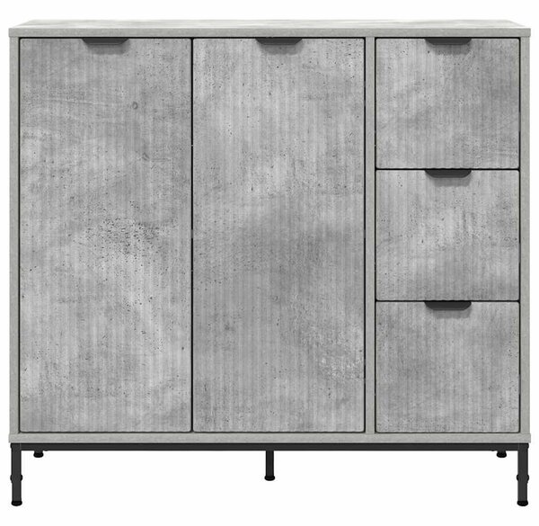 Széf fiókkal Beton szürke 89.5 x 33 x 82 cm Faanyag