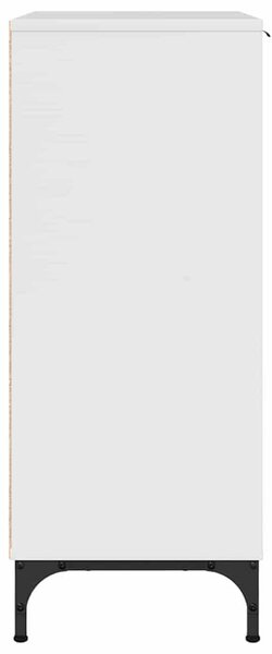 Széf fiókkal Magasfényű fehér 89.5 x 33 x 82 cm Faanyag