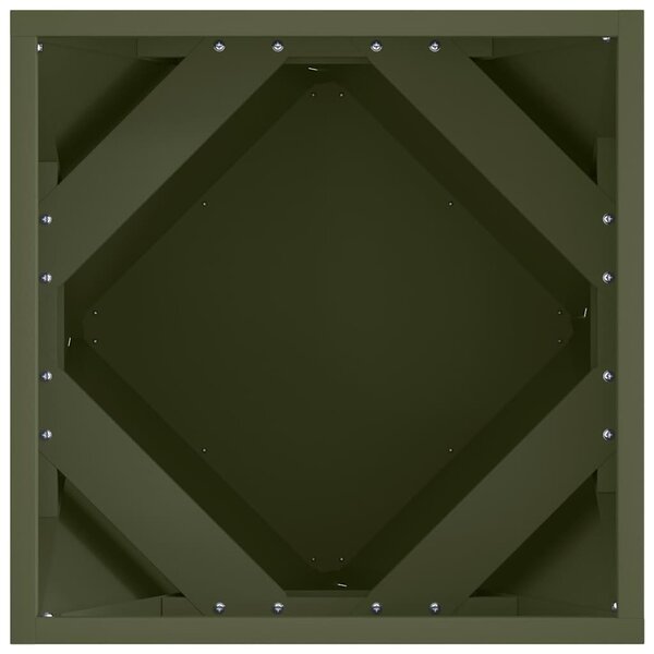 Növénytartó Olajzöld 40 x 40 x 40 cm Acél