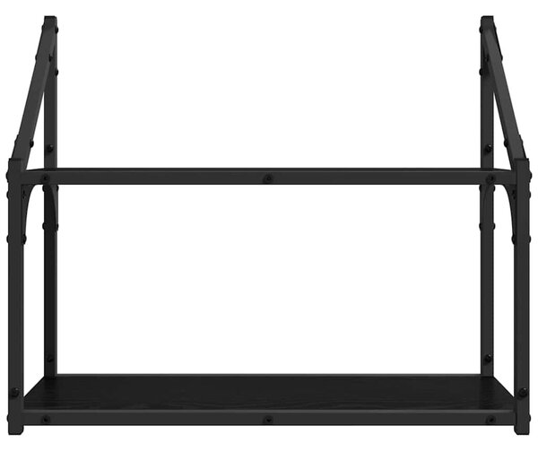 Falpolc polcokkal tárolóval Musta tammi 60 x 21 x 51 cm Faanyag