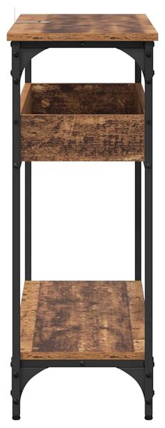 Konzolasztal polcokkal Régi fa 100 x 29 x 75 cm Faanyag