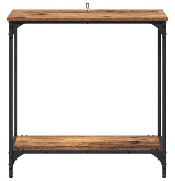 Konzolasztal polcokkal Régi fa 75 x 30.5 x 75 cm Faanyag