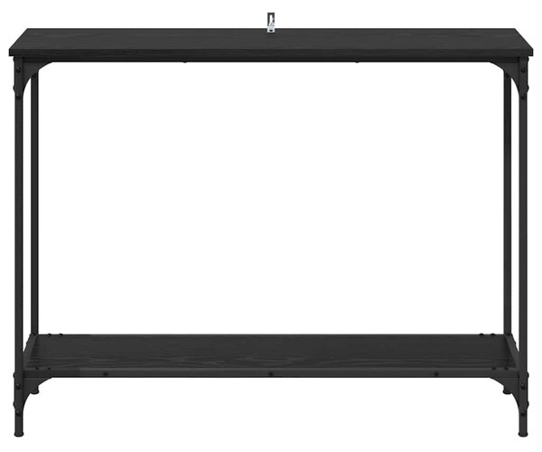 Konzolasztal polcokkal Musta tammi 101 x 30.5 x 75 cm Faanyag