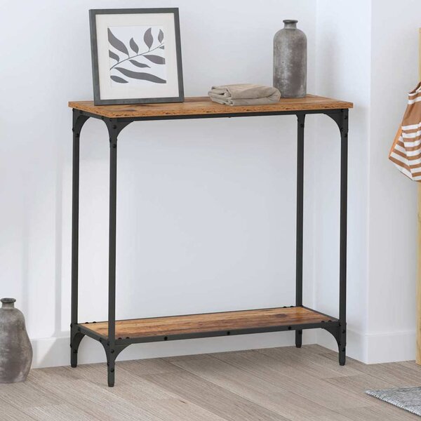 Konzolasztal polcokkal Régi fa 75 x 30.5 x 75 cm Faanyag