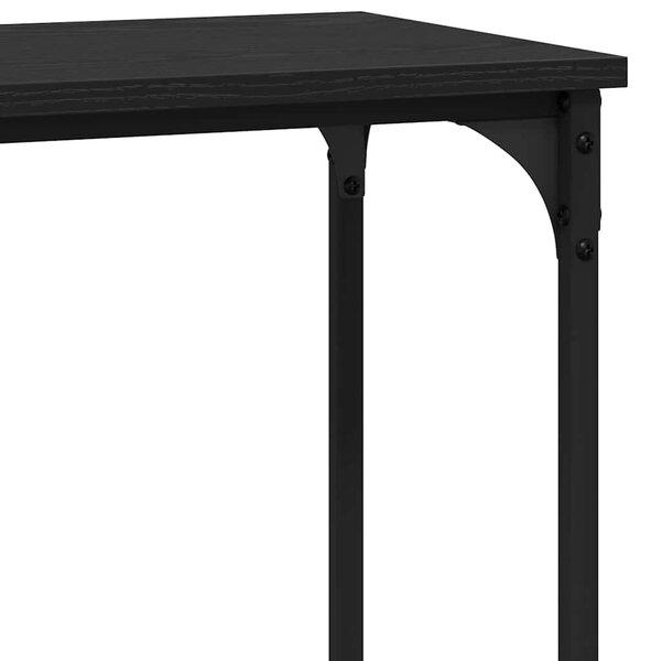 Konzolasztal polcokkal Musta tammi 75 x 30.5 x 75 cm Faanyag