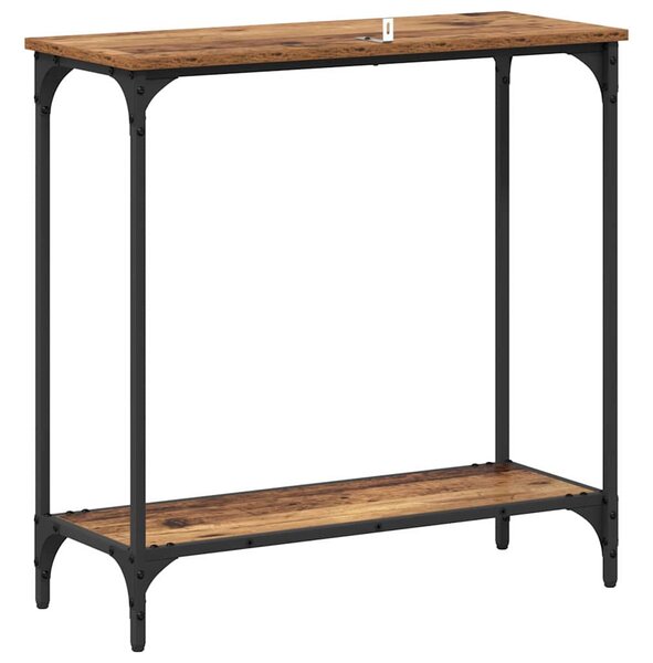 Konzolasztal polcokkal Régi fa 75 x 30.5 x 75 cm Faanyag