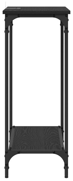 Konzolasztal polcokkal Musta tammi 75 x 30.5 x 75 cm Faanyag