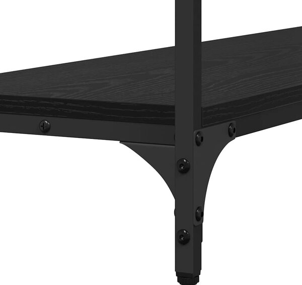Konzolasztal polcokkal Musta tammi 100 x 30 x 75 cm Faanyag